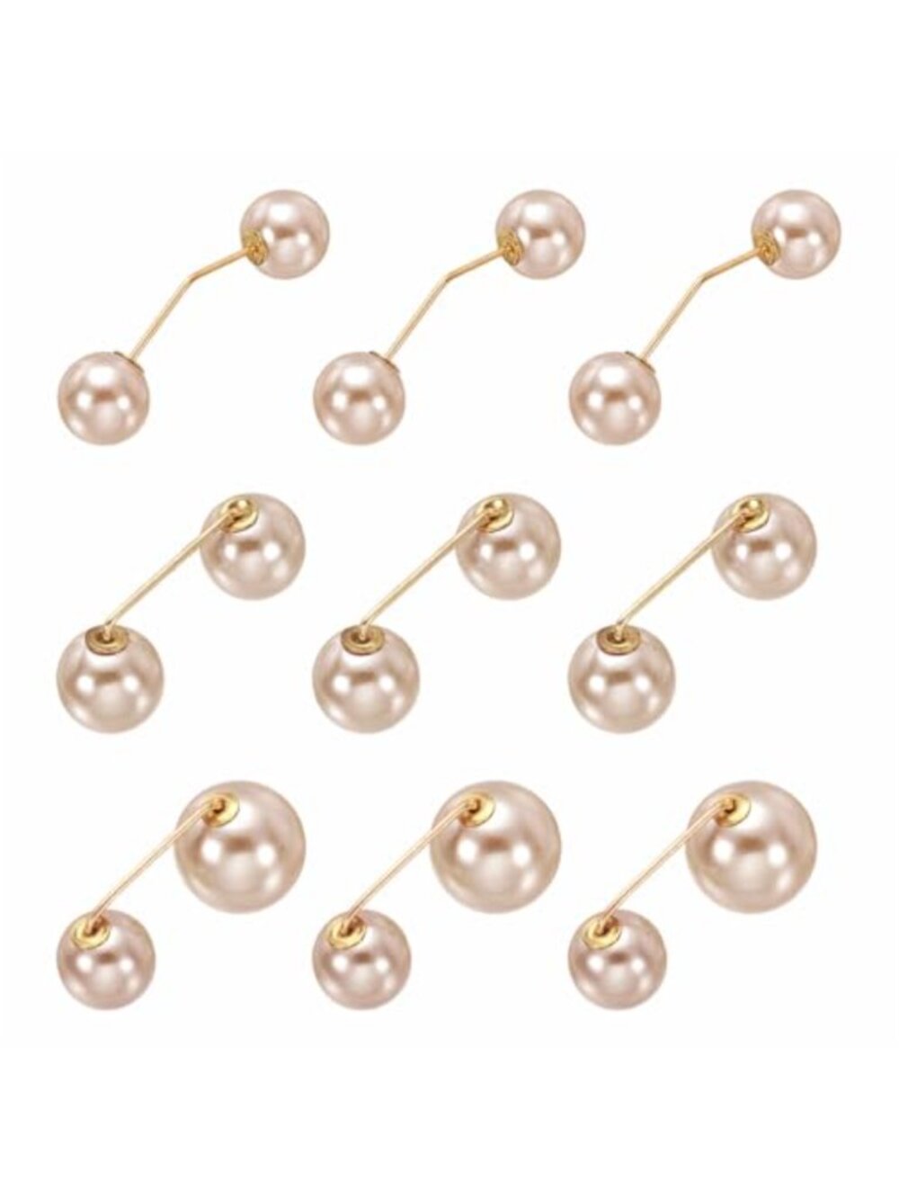 9Pc Pearl Brooch Pins Kit Alloy Sweater Shawl Dress Clothes Accessories Adjust